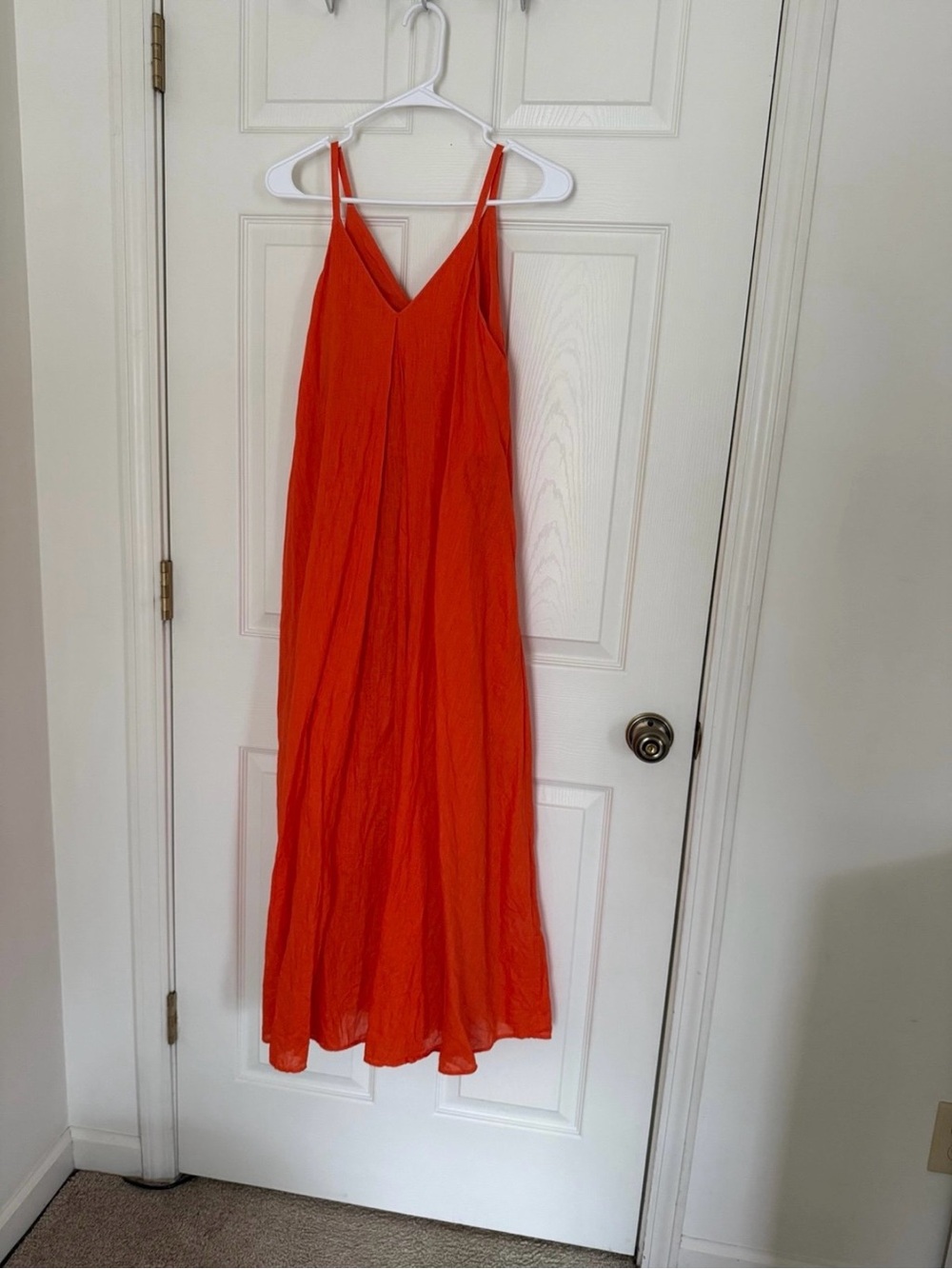 COS pleated v-neck linen dress